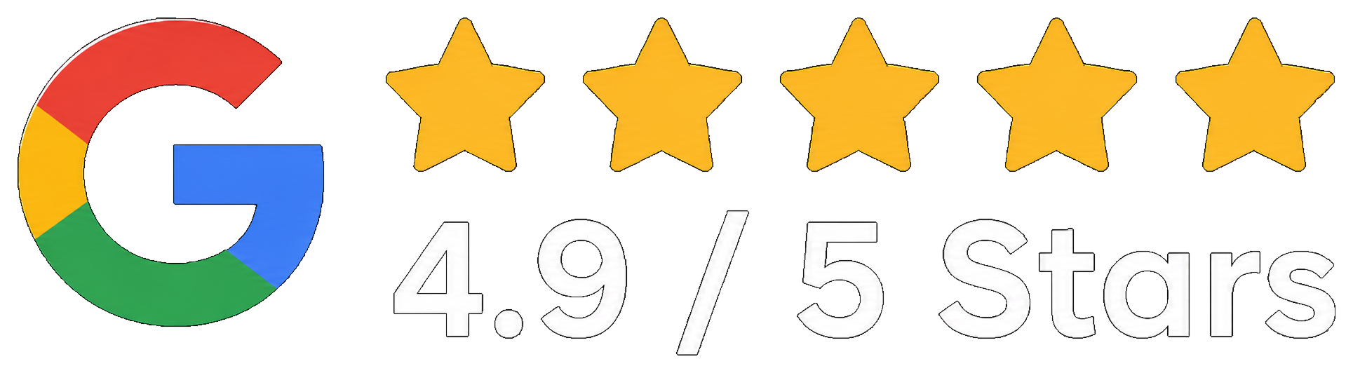 Google 4.9 out of 5 stars rating